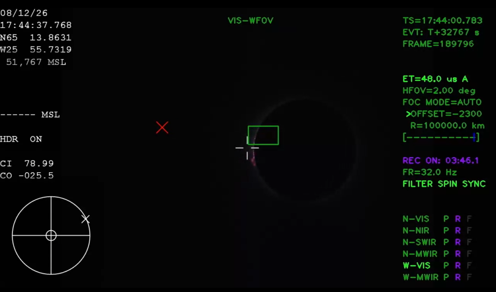 Observation depuis le WB-57 de la NASA
